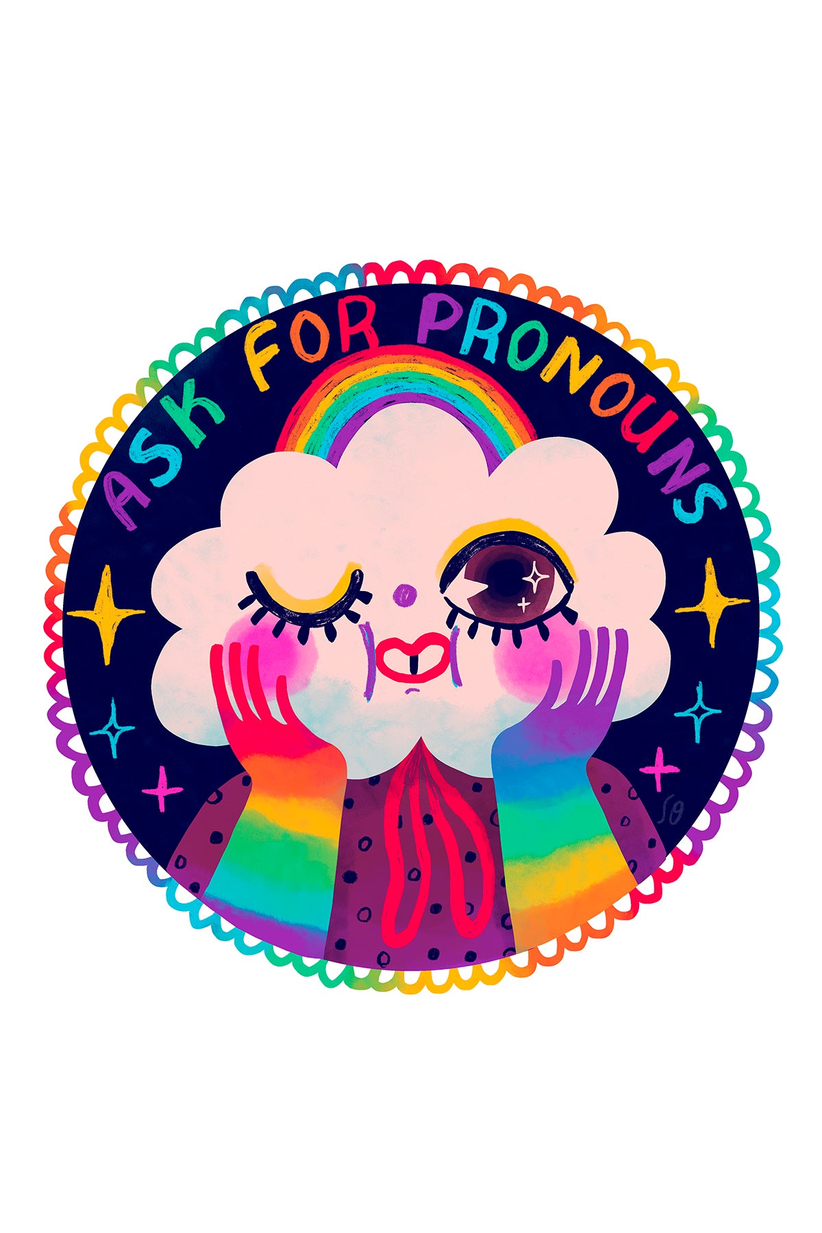 Ask For Pronouns - Postcard