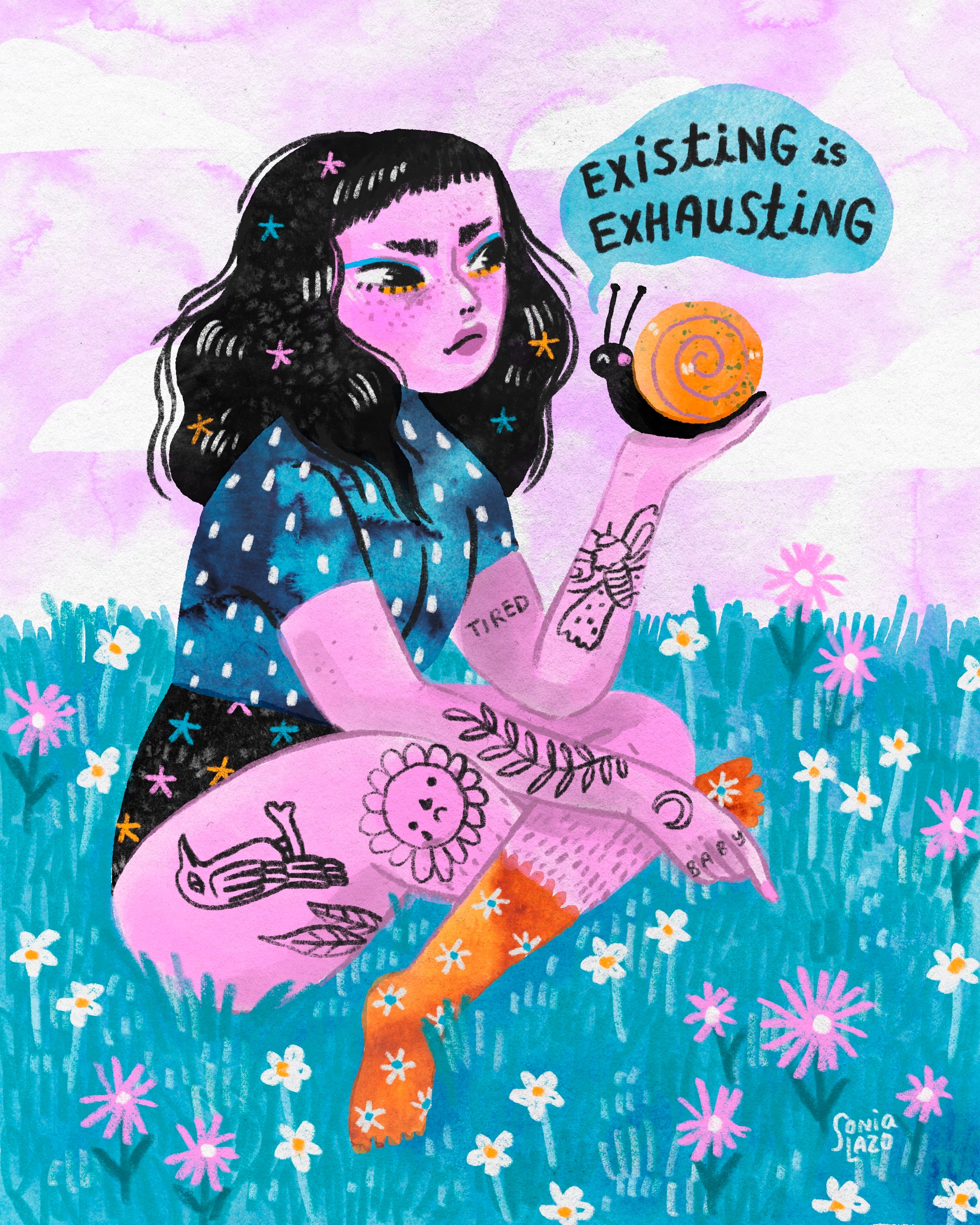 Existing is Exhausting - Print