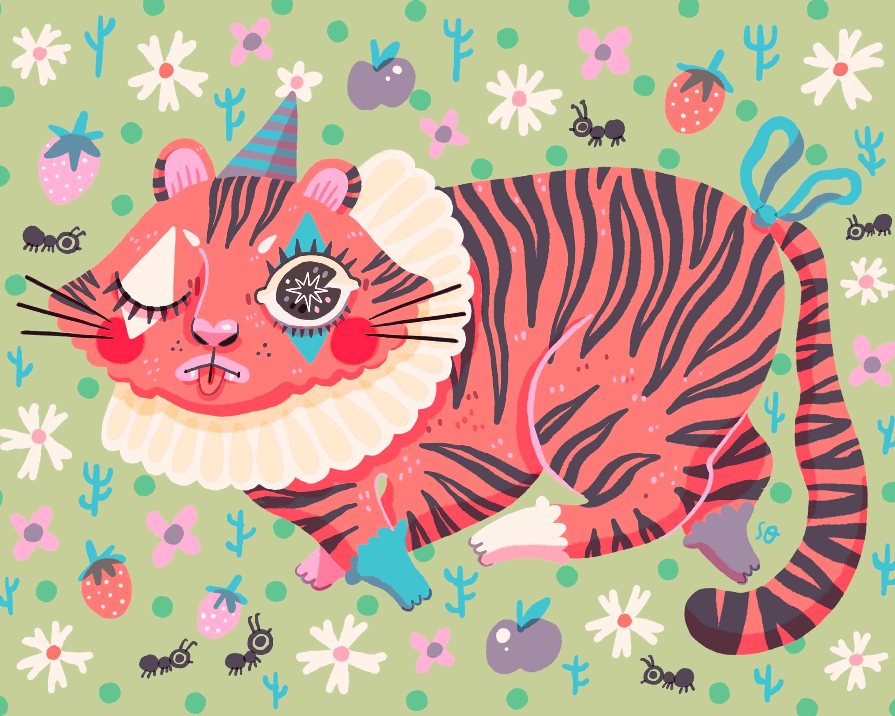 Clown Tiger - Print