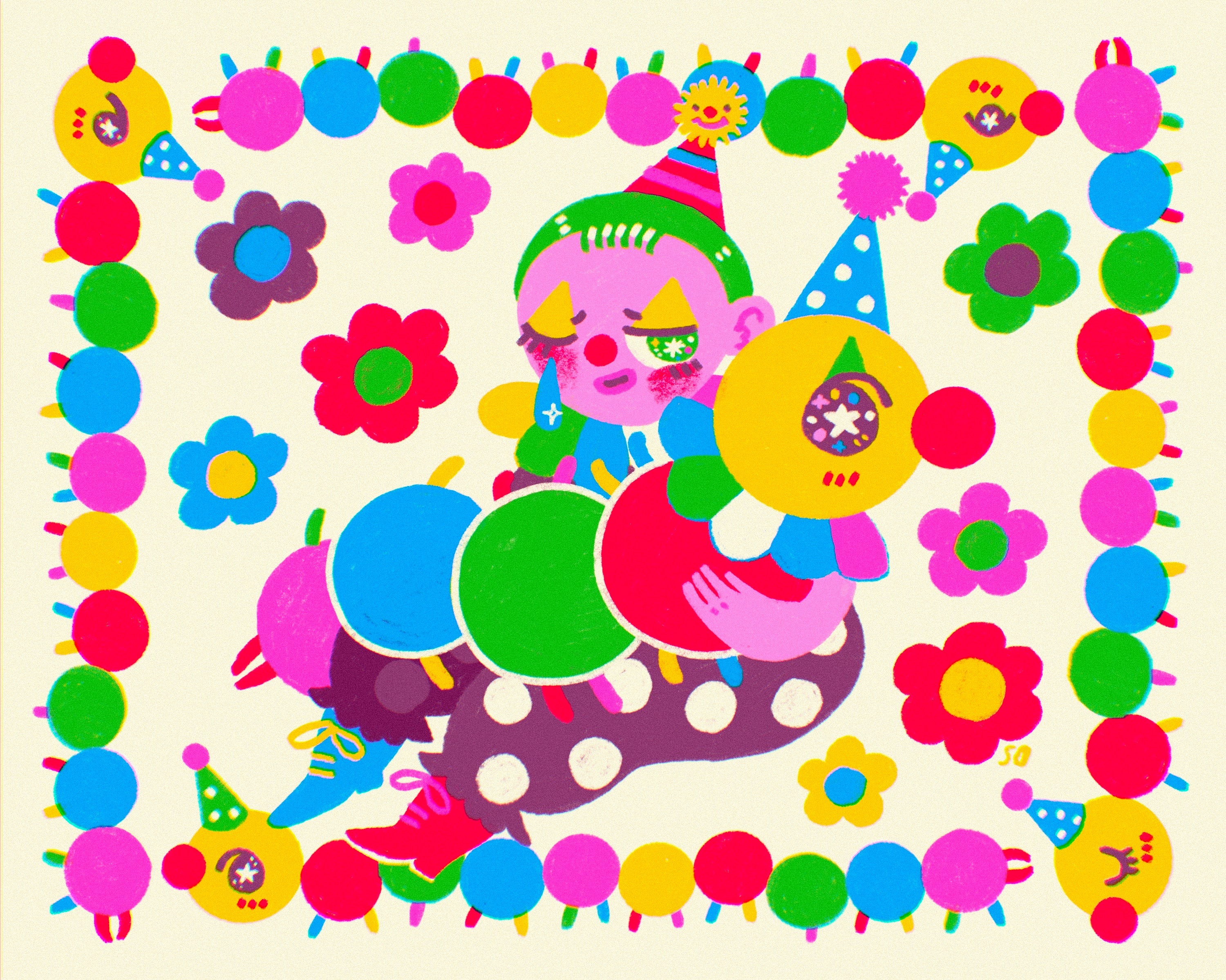 Clown Centipede Friends 4 Ever - Print