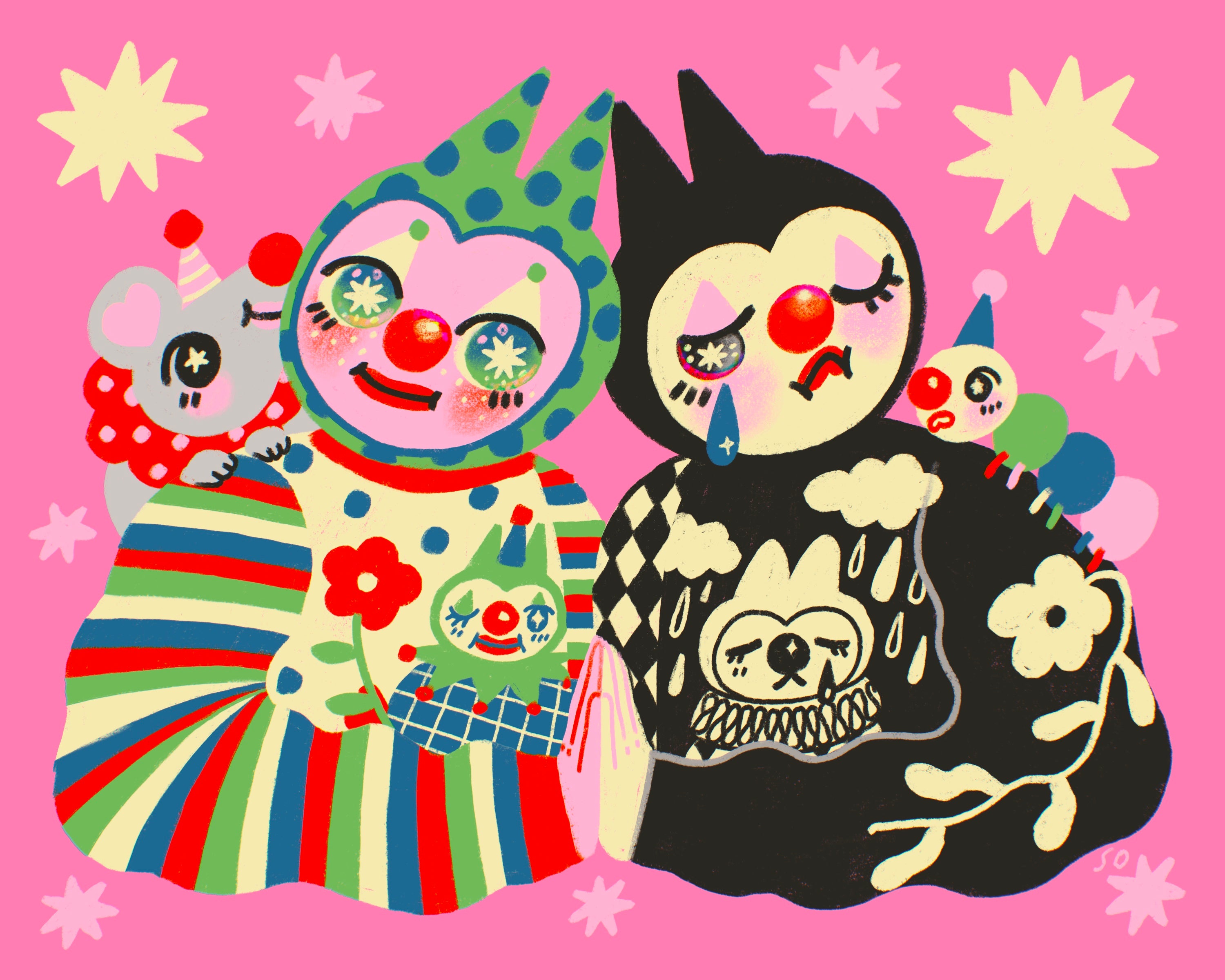 Clowny Besties - Print