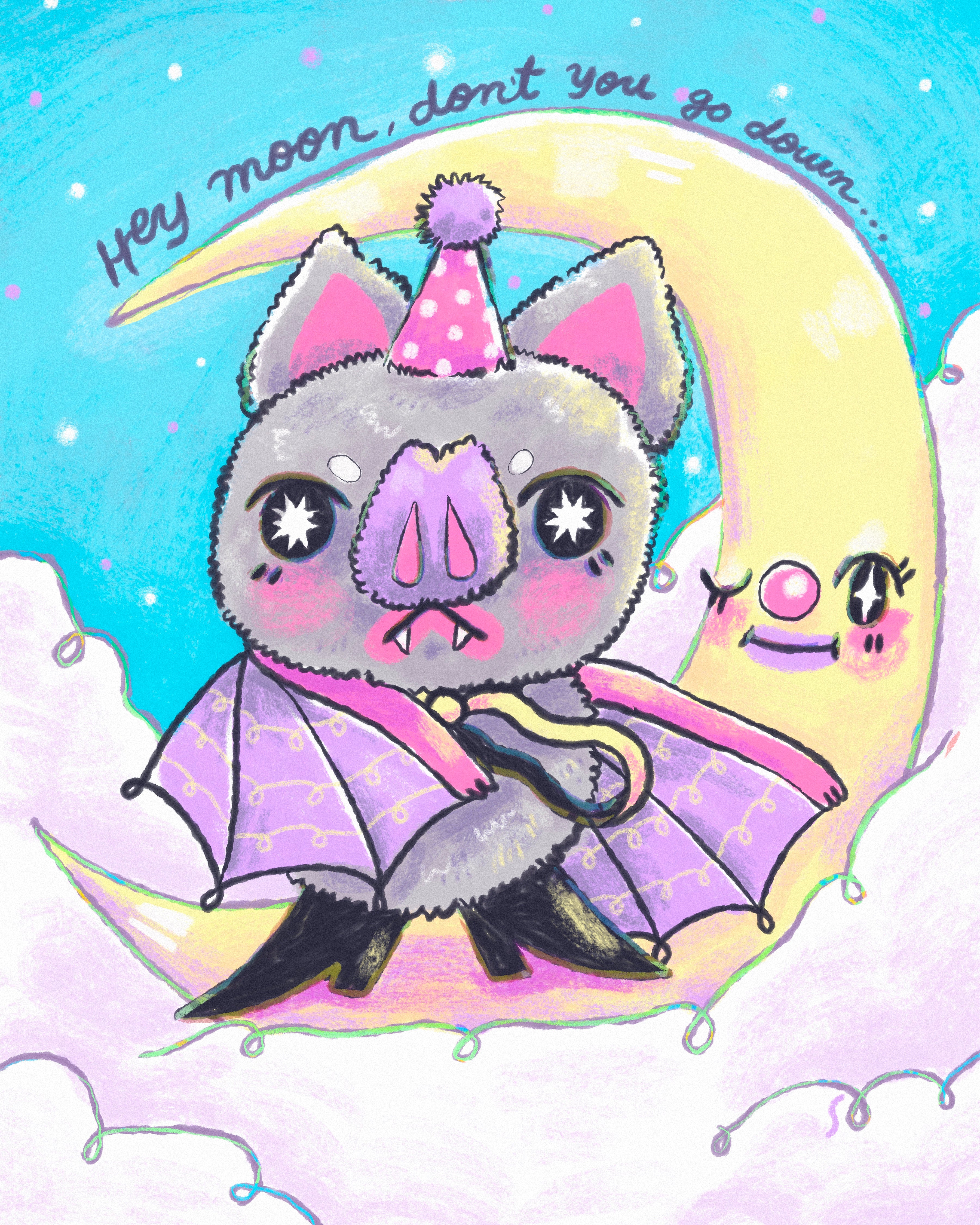 Hey Moon! Print