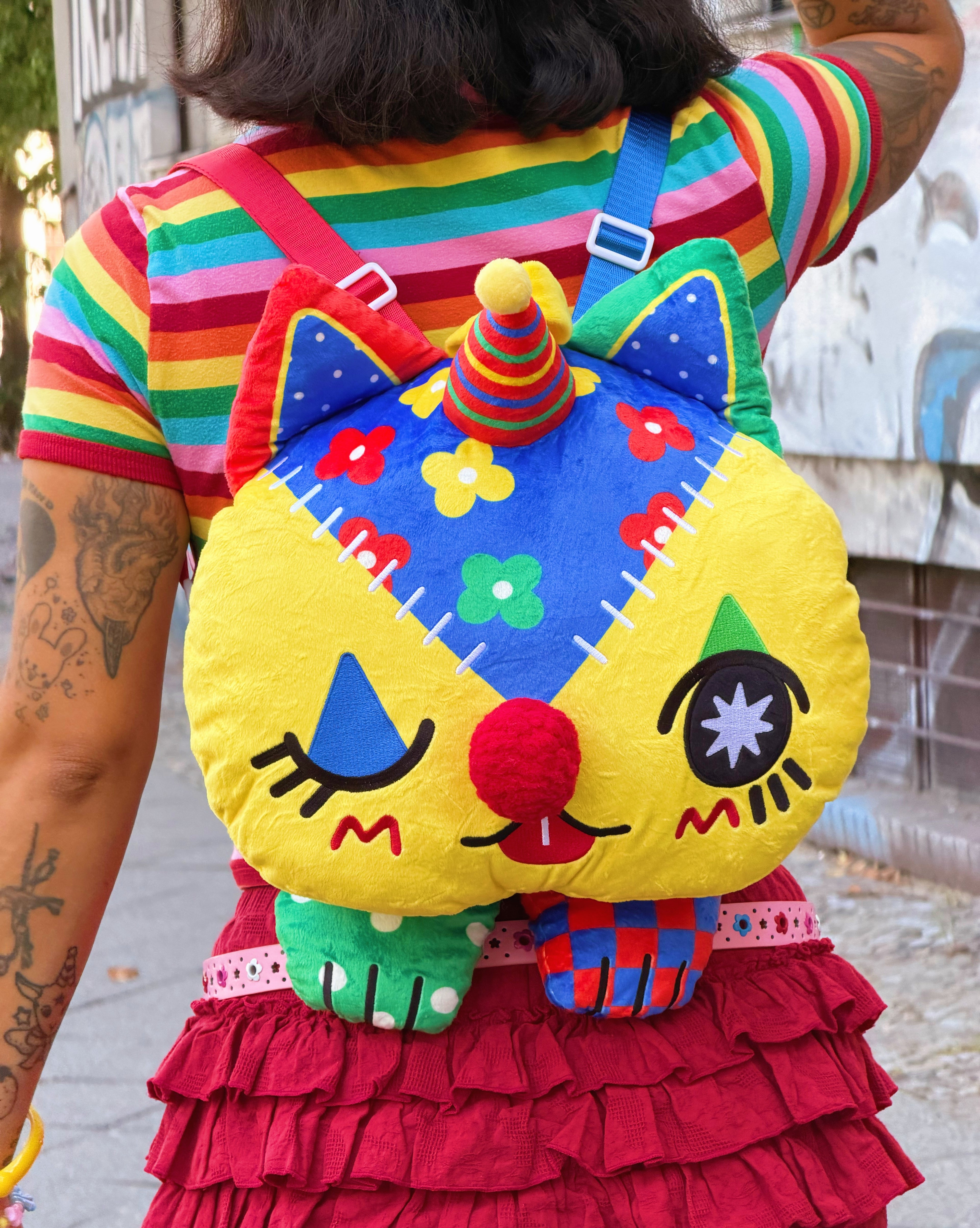 Clown Cat Plush Backpack! - GRADE B