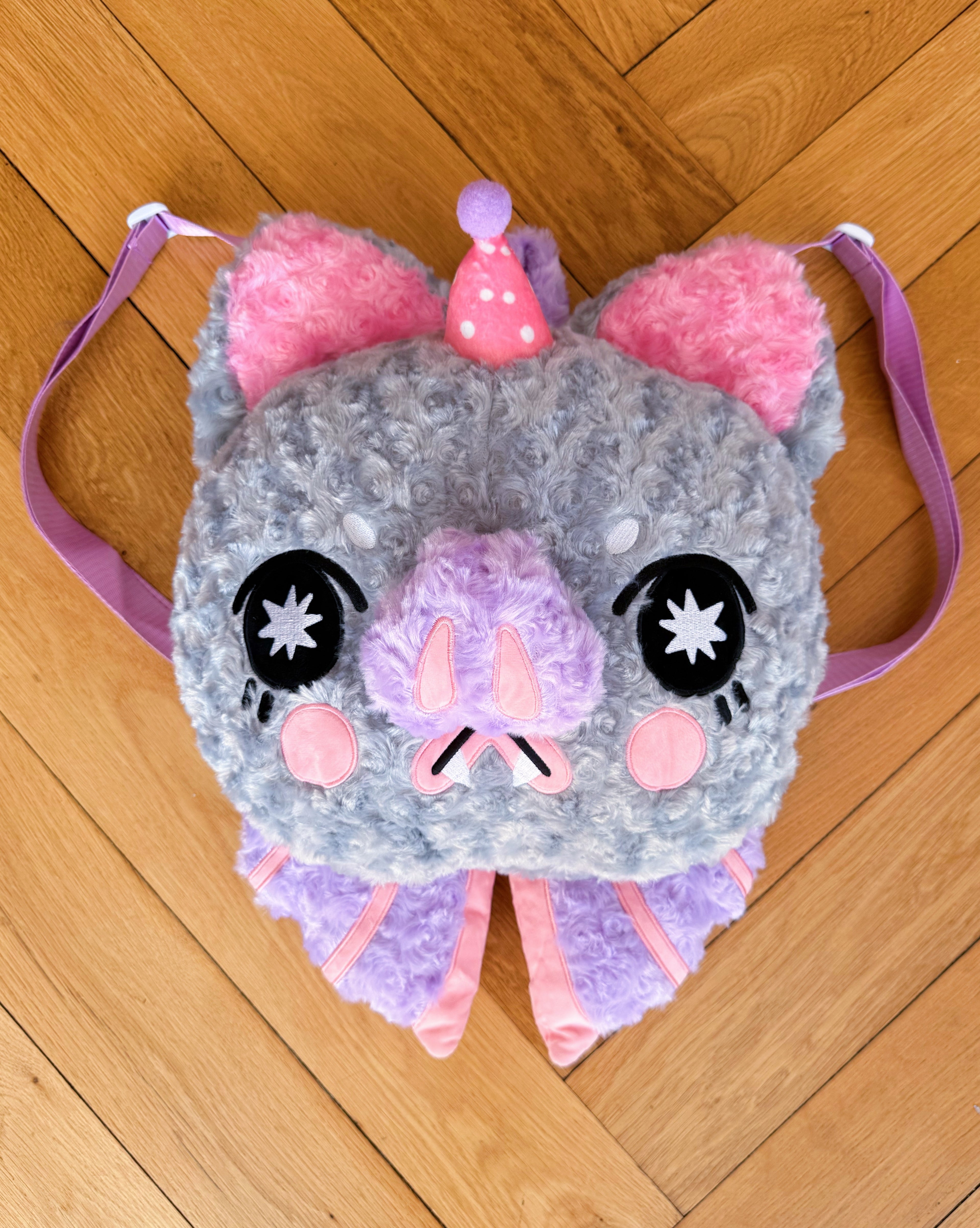 Grumpy Bat Plush Backpack! - GRADE B