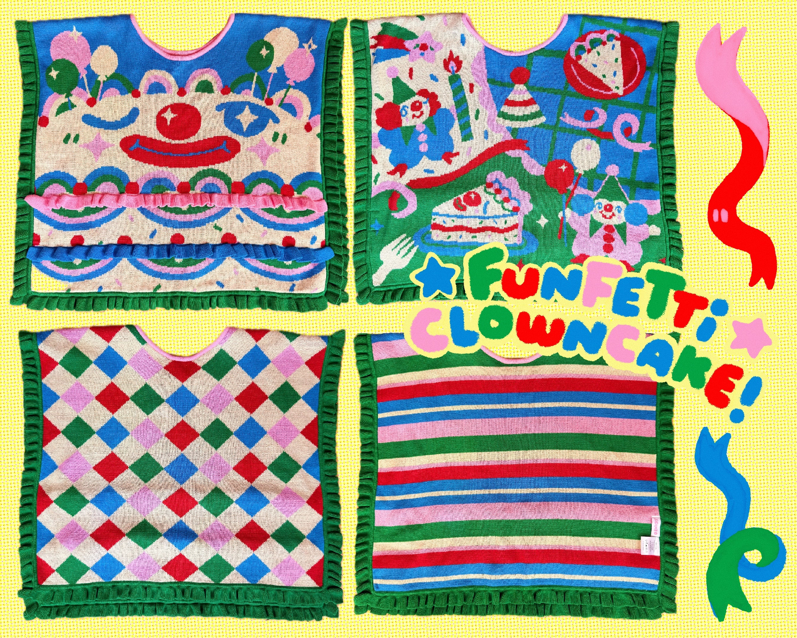 Funfetti Clowncake (4 in 1) Reversible Vest!