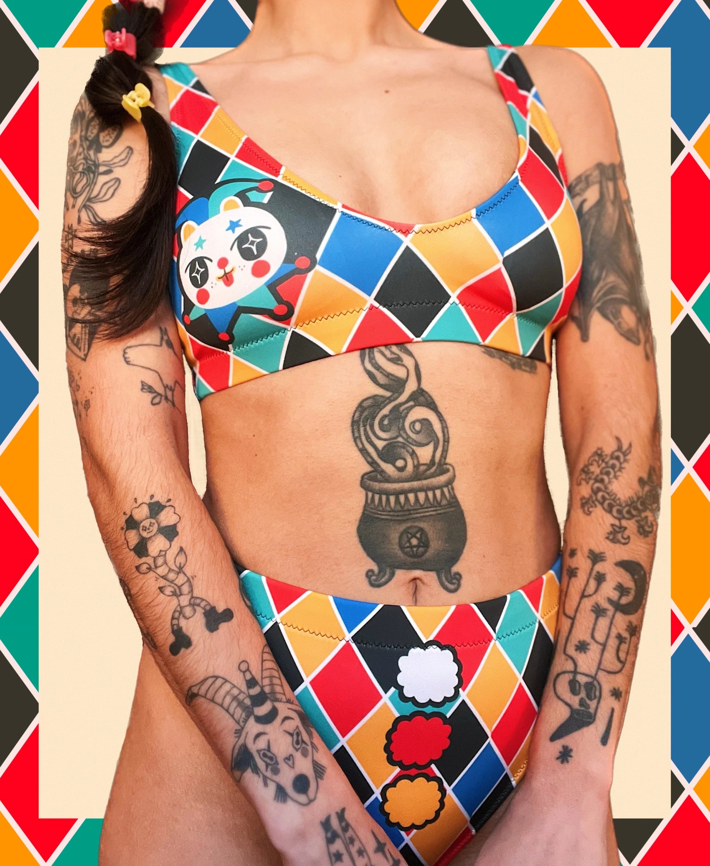 Harlequin Cat Bikini