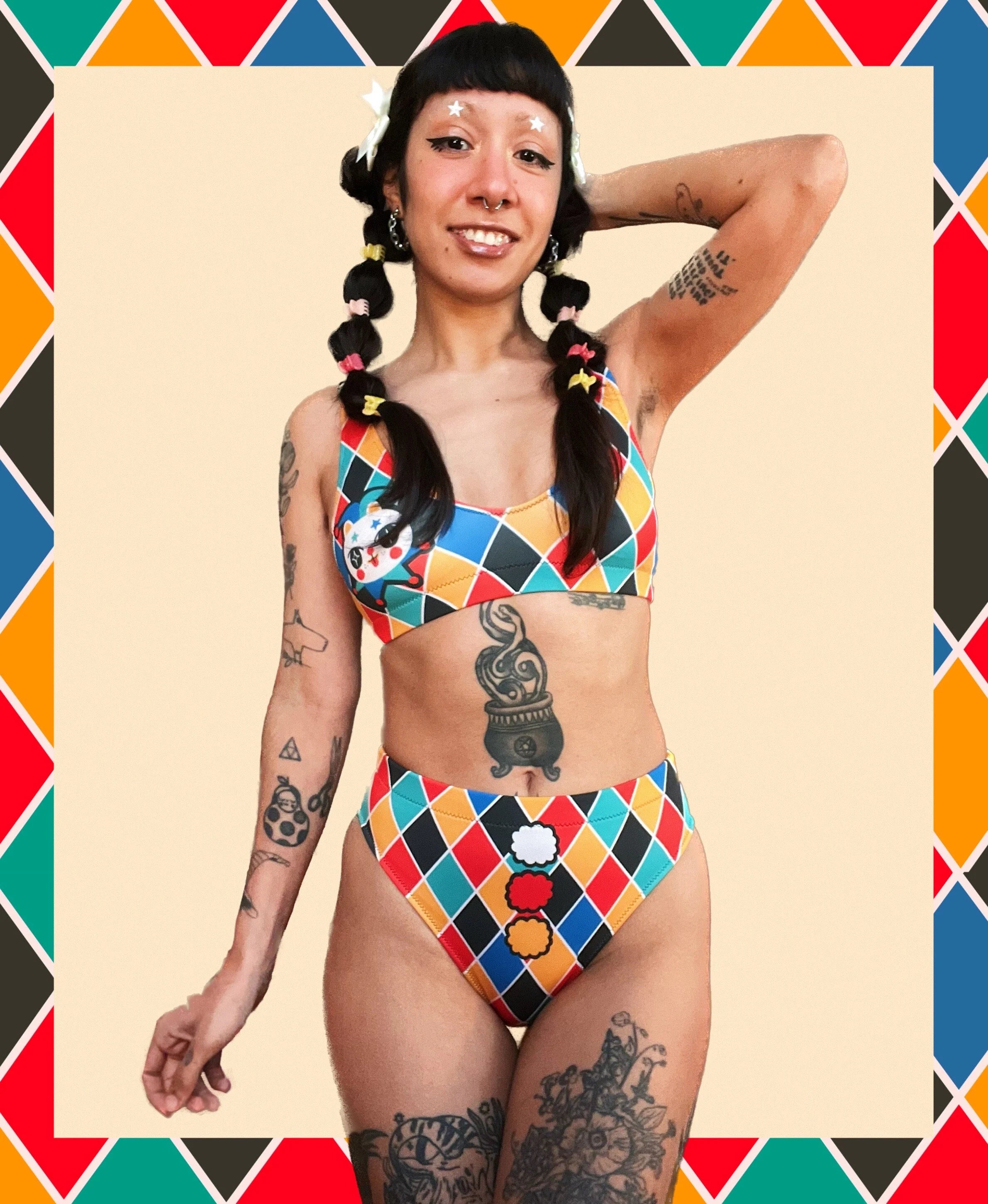 Harlequin Cat Bikini