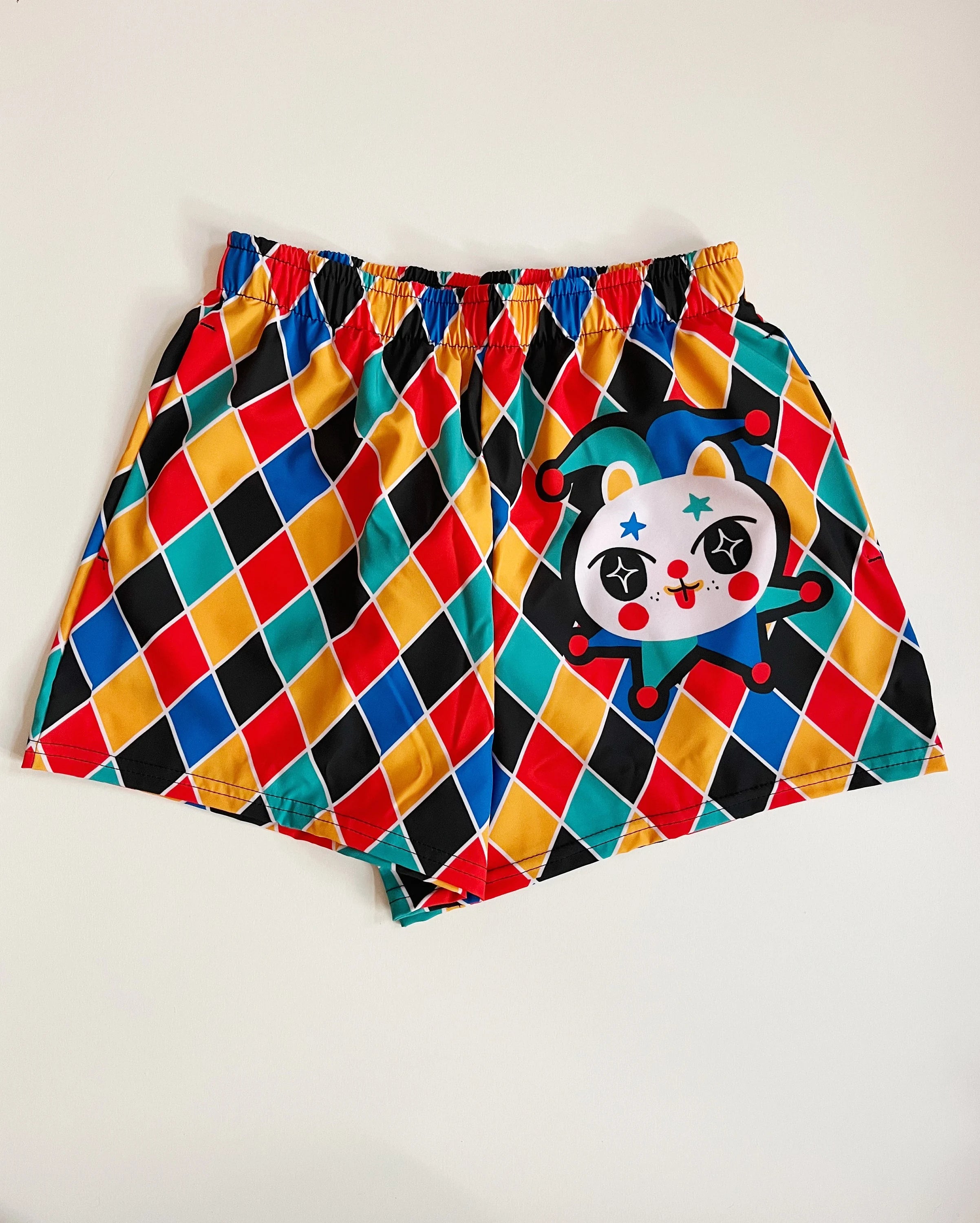 Harlequin Cat - Short Shorts