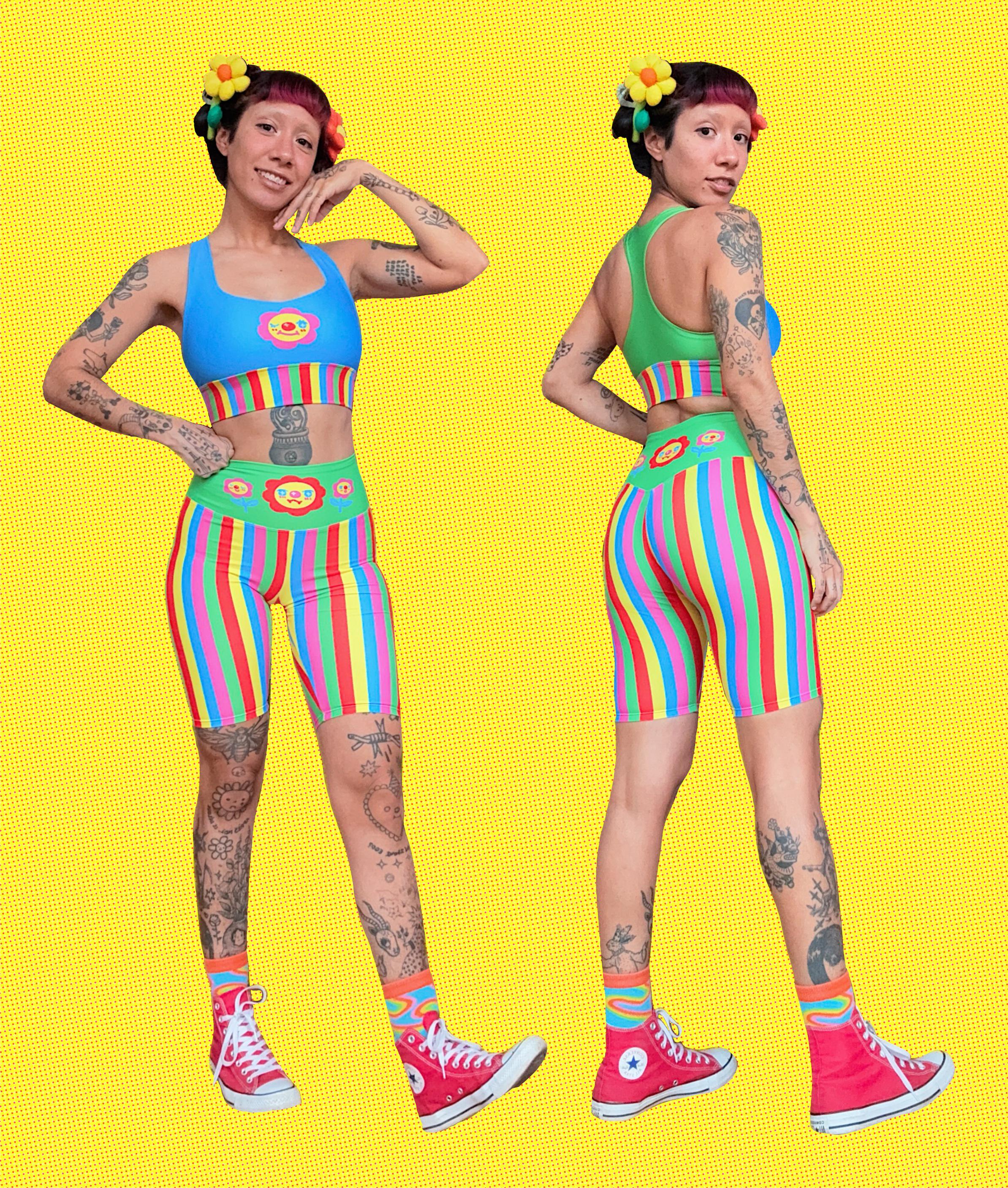 Electric Flower - Biker Shorts